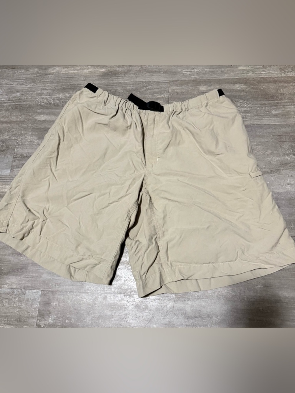 Patagonia Men's Khaki Elastic-Waist Athletic Shorts with Integrated Belt